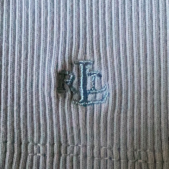 Sleeveless Lauren Ralph Lauren, baby blue Azure, ribbed cotton tank - Picture 3 of 7